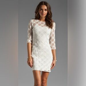 Cat Crochet Lace Long Sleeve Dress in White
DOLCE VITA Size Large Bridal Shower